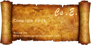 Csepiga Erik névjegykártya