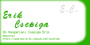 erik csepiga business card